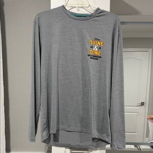 Disney Gray Long Sleeve Men's Shirt with Yellow Print